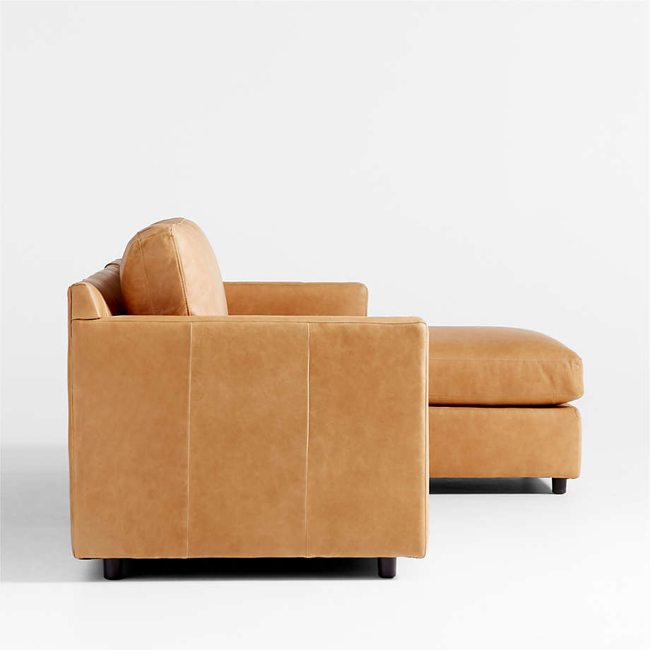 Fusion Sectional Sofa, Left Facing, Tan PU Leather
