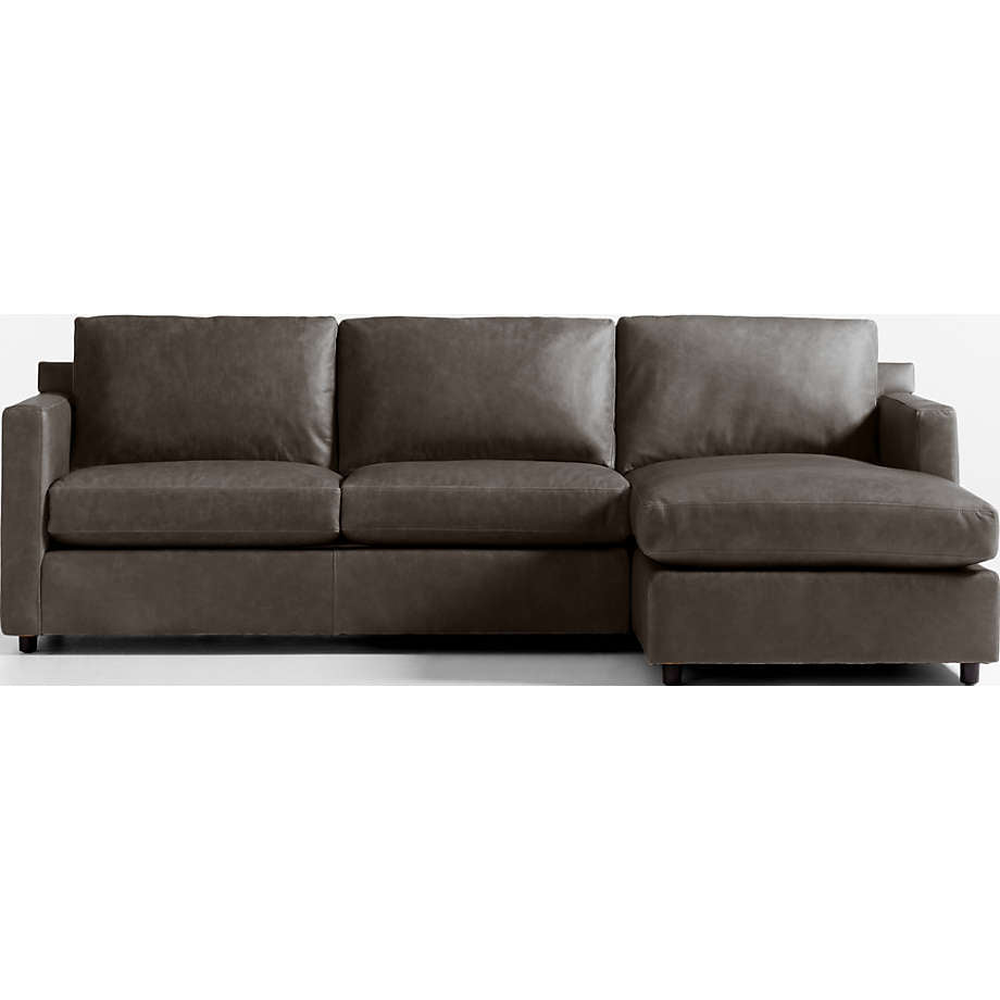 Fusion Sectional Sofa, Left Facing, Dark Gray PU Leather