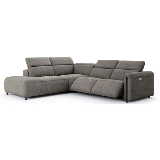 Octavia Left Facing Recliner Sofa With Chaise, Dark Gray