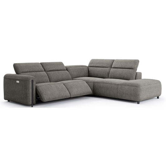 Octavia Right Facing Recliner Sofa With Chaise, Dark Gray