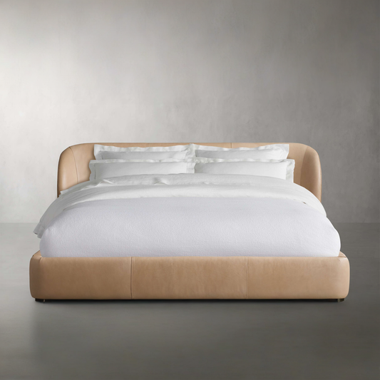 Adalynn Bed, Cream PU Leather