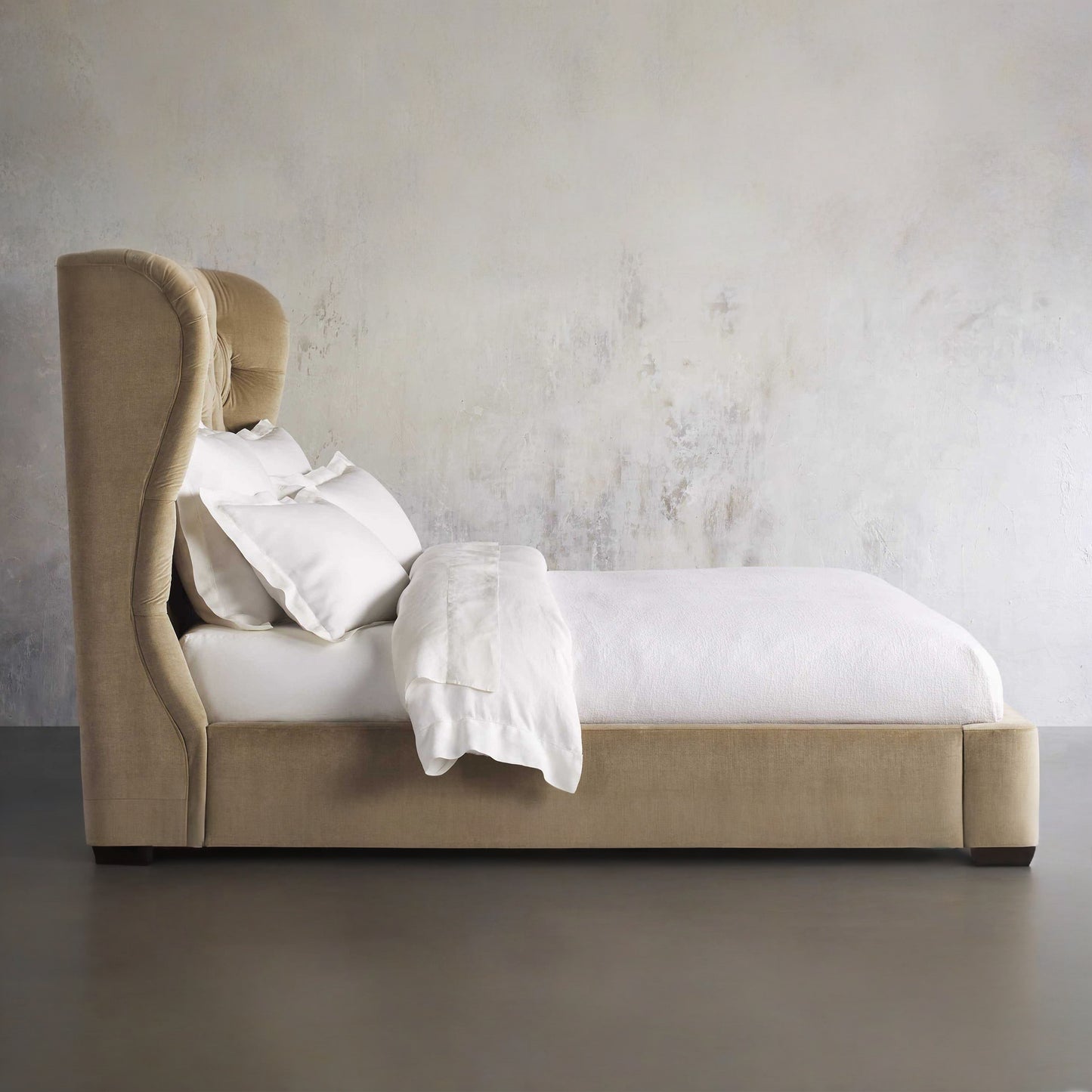 Mariah Tufted Bed, Light Brown