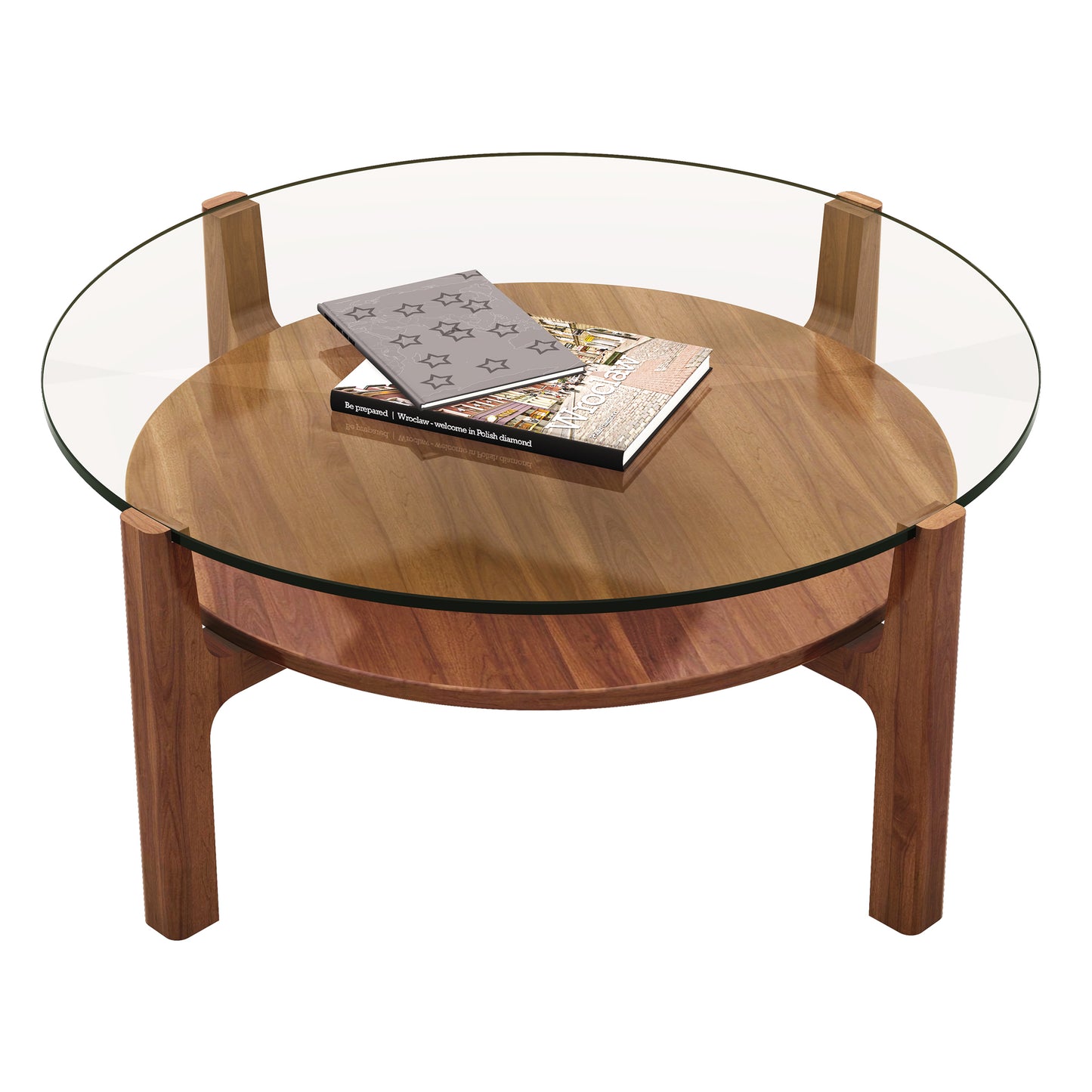 Soho Coffee Table, Round, Dark Walnut, 36in