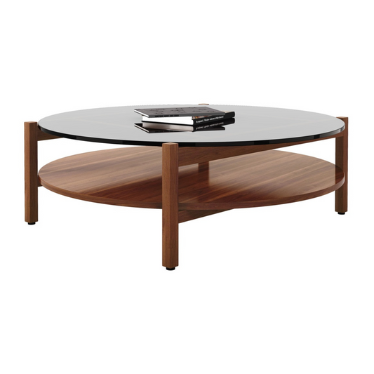 Oslo Coffee Table, Round, Dark Walnut