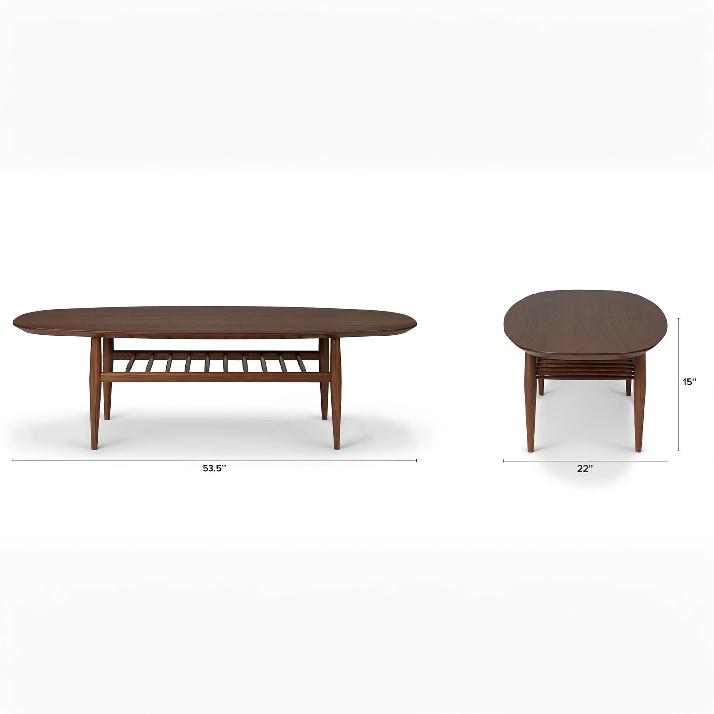 Aurora Oval Coffee Table, Walnut