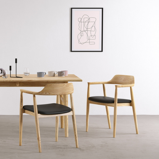 Farmhouse style solid wood dining chair set