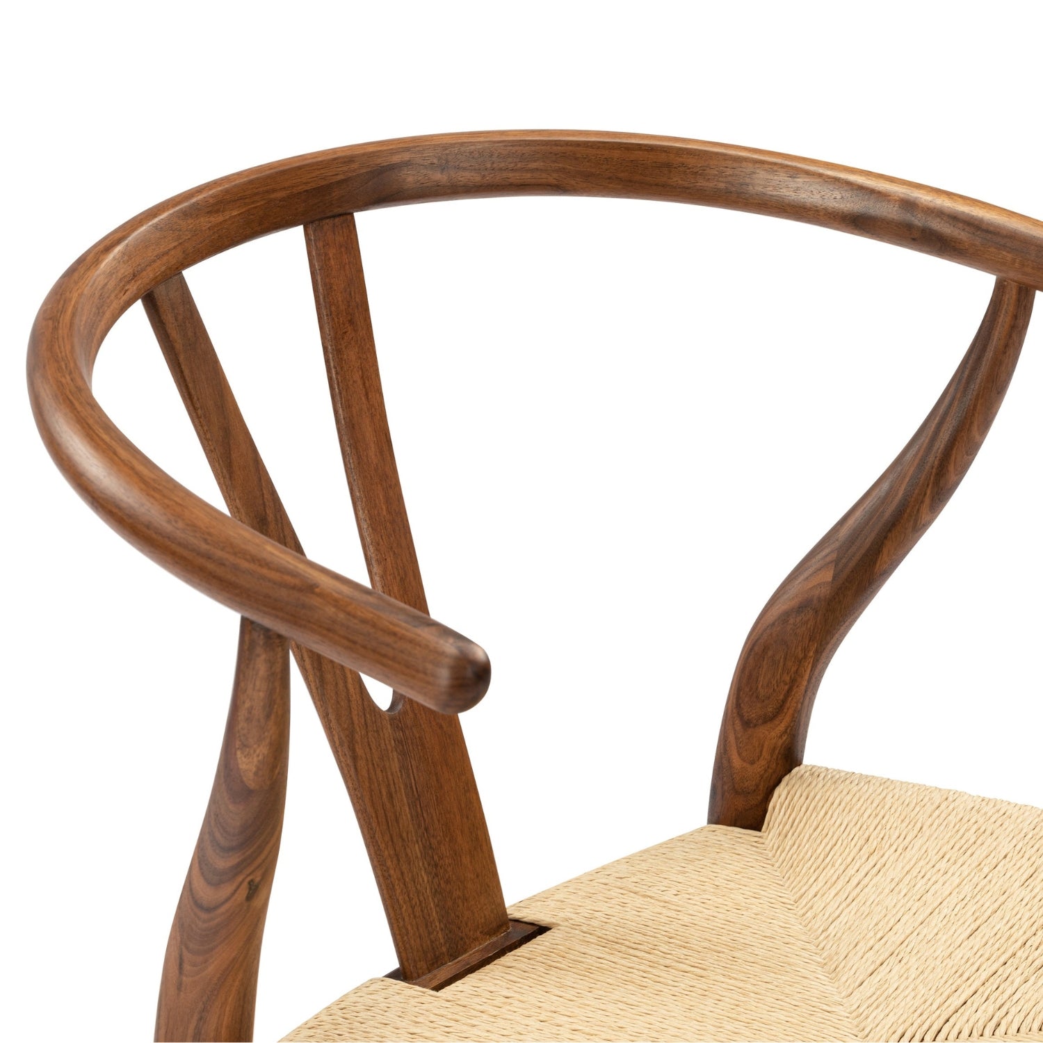 view of Y-shaped frame of Wishbone Dining Chair