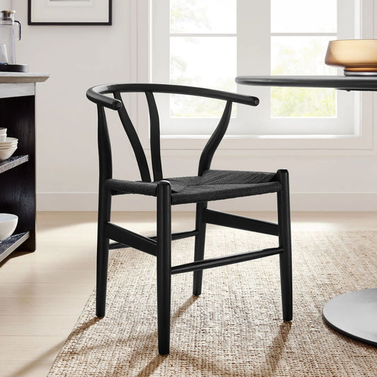 Wishbone Dining Chair in black stain
