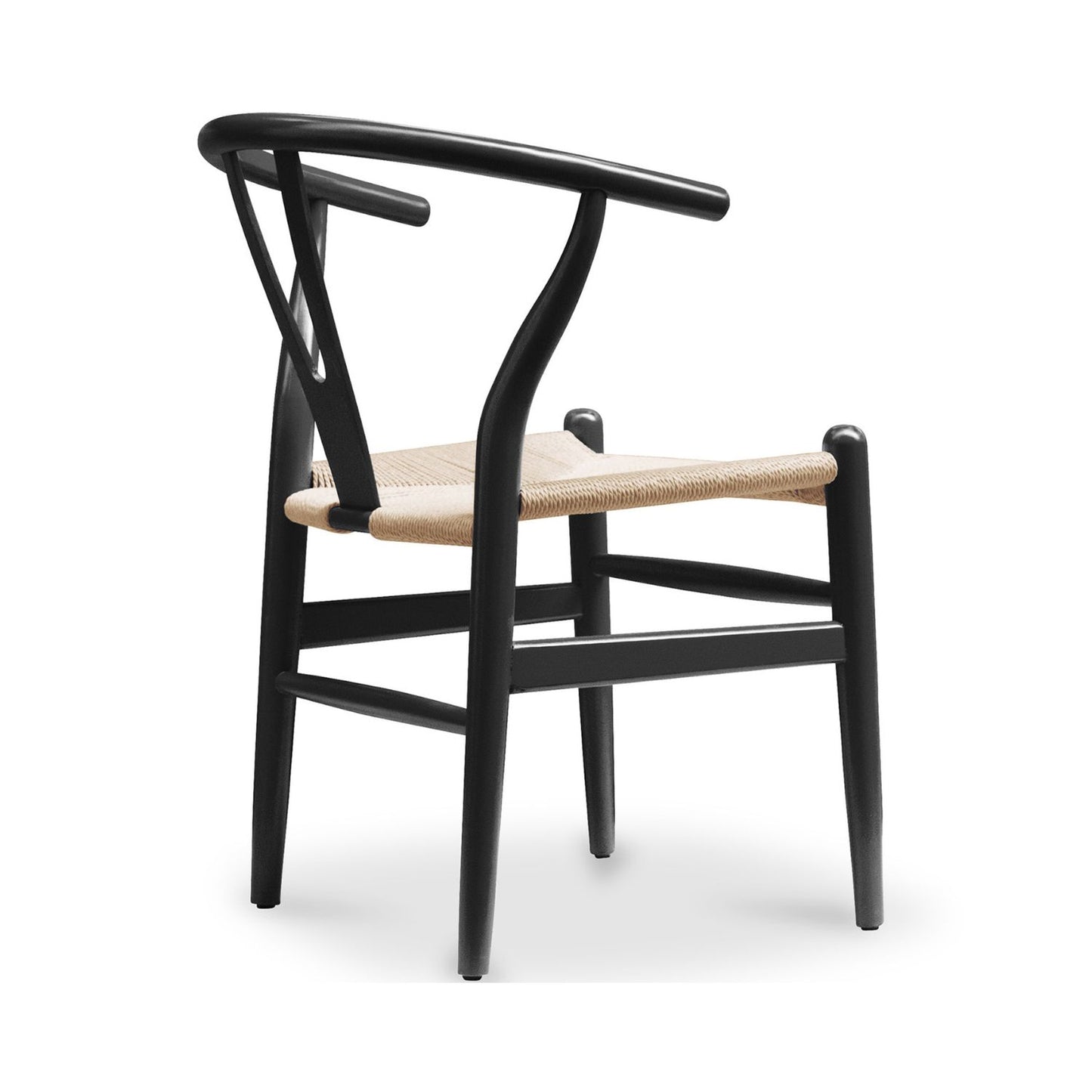 Wishbone Dining Chair, Black with Natural Seat
