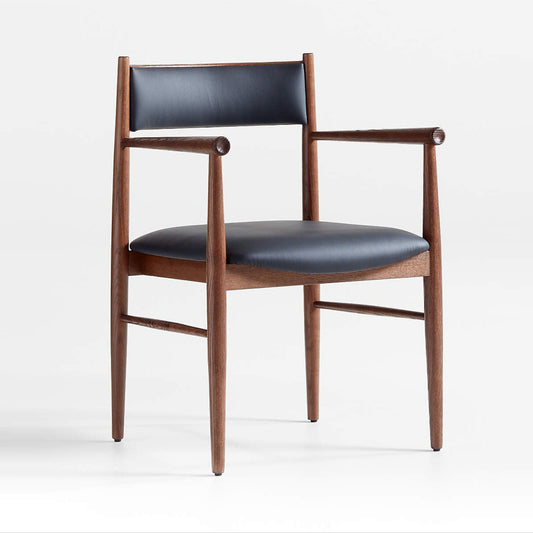 Barley Arm Chair, Black PU Leather