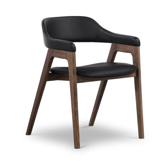 Atlas Dining Chair, Black PU Leather
