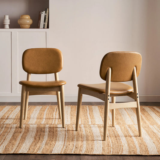 Cooper Dining Chair, Tan, PU Leather