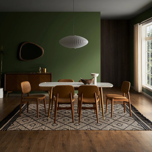 Cooper Dining Chair, Walnut, PU Leather