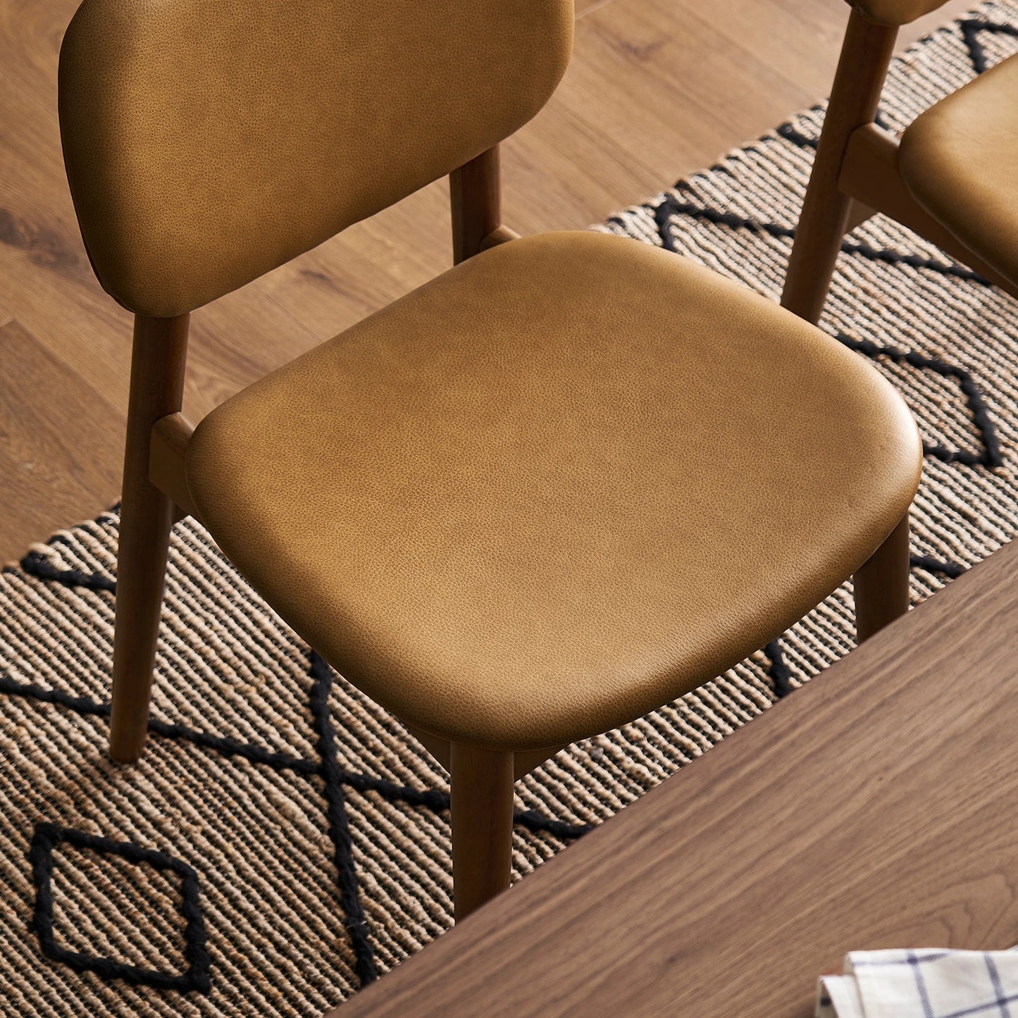 Cooper Dining Chair, Walnut, PU Leather