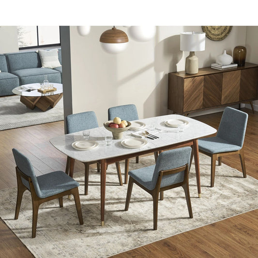 Cooper Marble Dining Table, Walnut