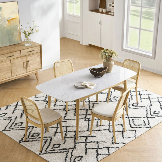 Cooper Marble Dining Table, Natural