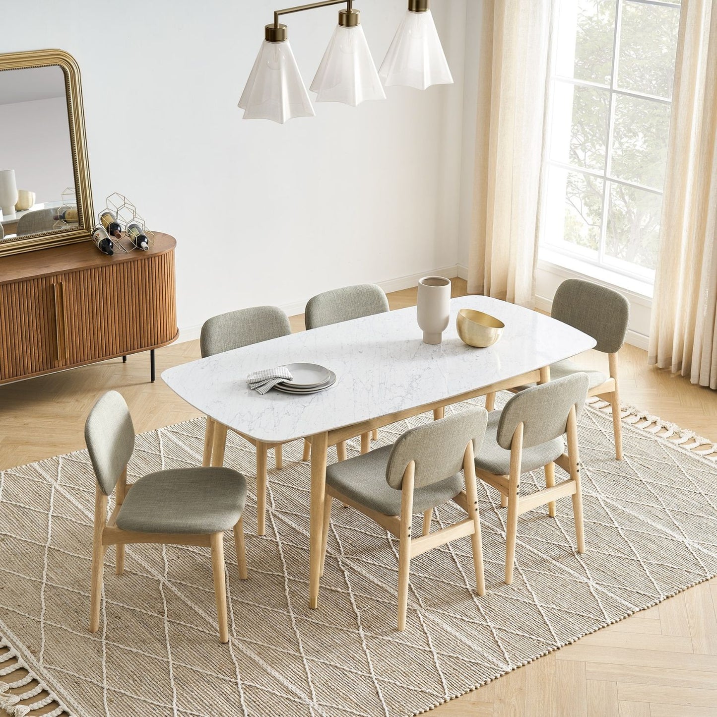 Cooper Marble Dining Table, Natural