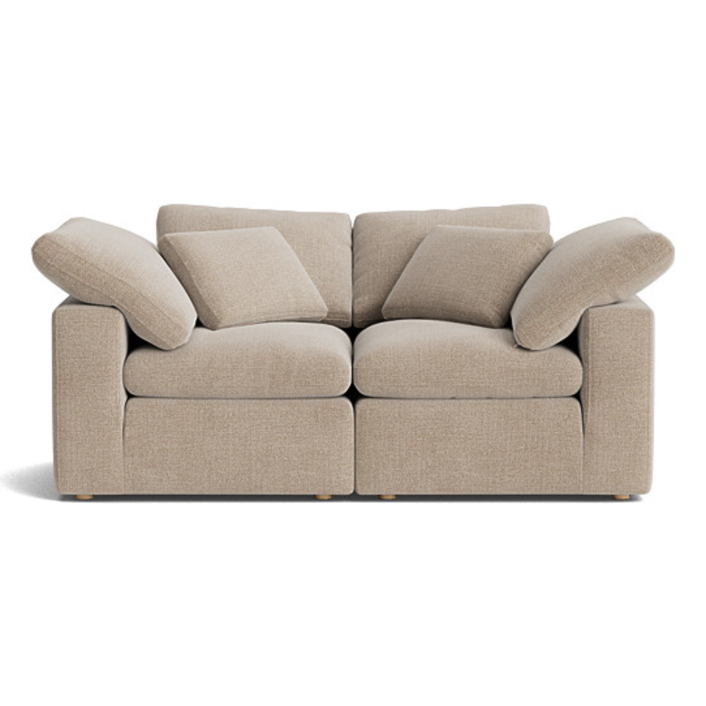 Haven Deep Seat Sectional Sofa, 2 Seater, Beige