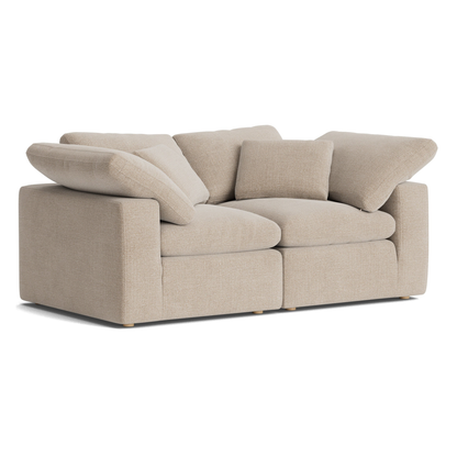 Haven Deep Seat Sectional Sofa, 2 Seater, Beige