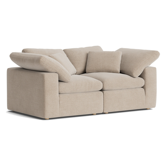 Haven Deep Seat Sectional Sofa, 2 Seater, Beige