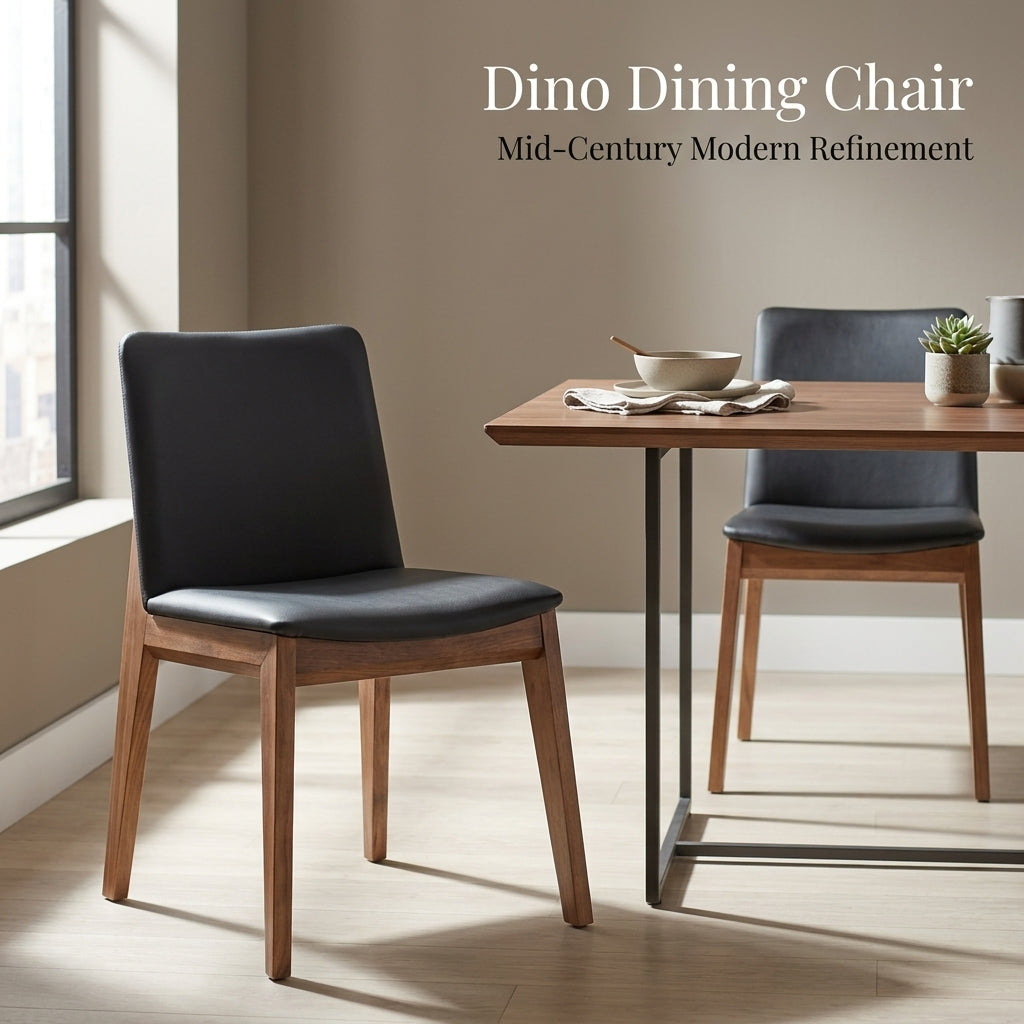 Dino Dining Chair, Black PU Leather