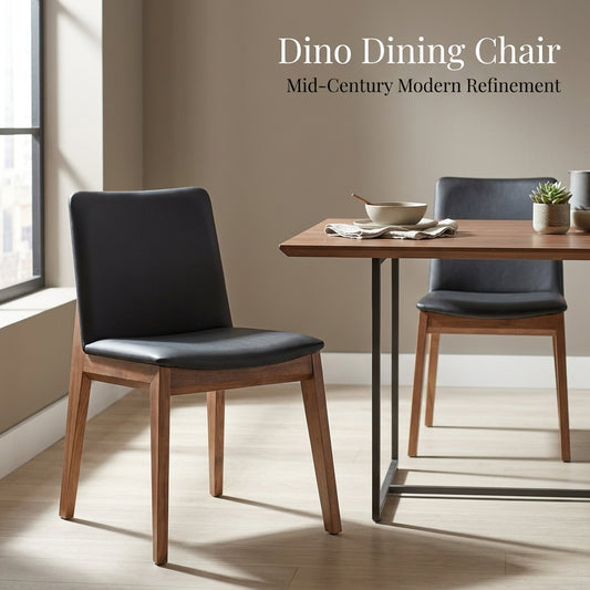 Dino Dining Chair, Black PU Leather