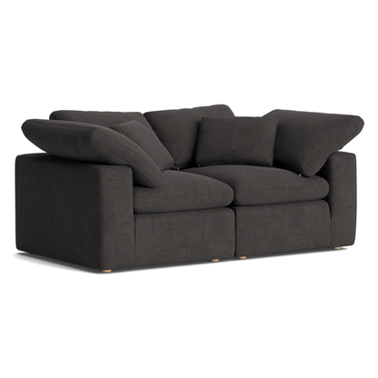 Haven Deep Seat Sectional Sofa, 2 Seater, Gray