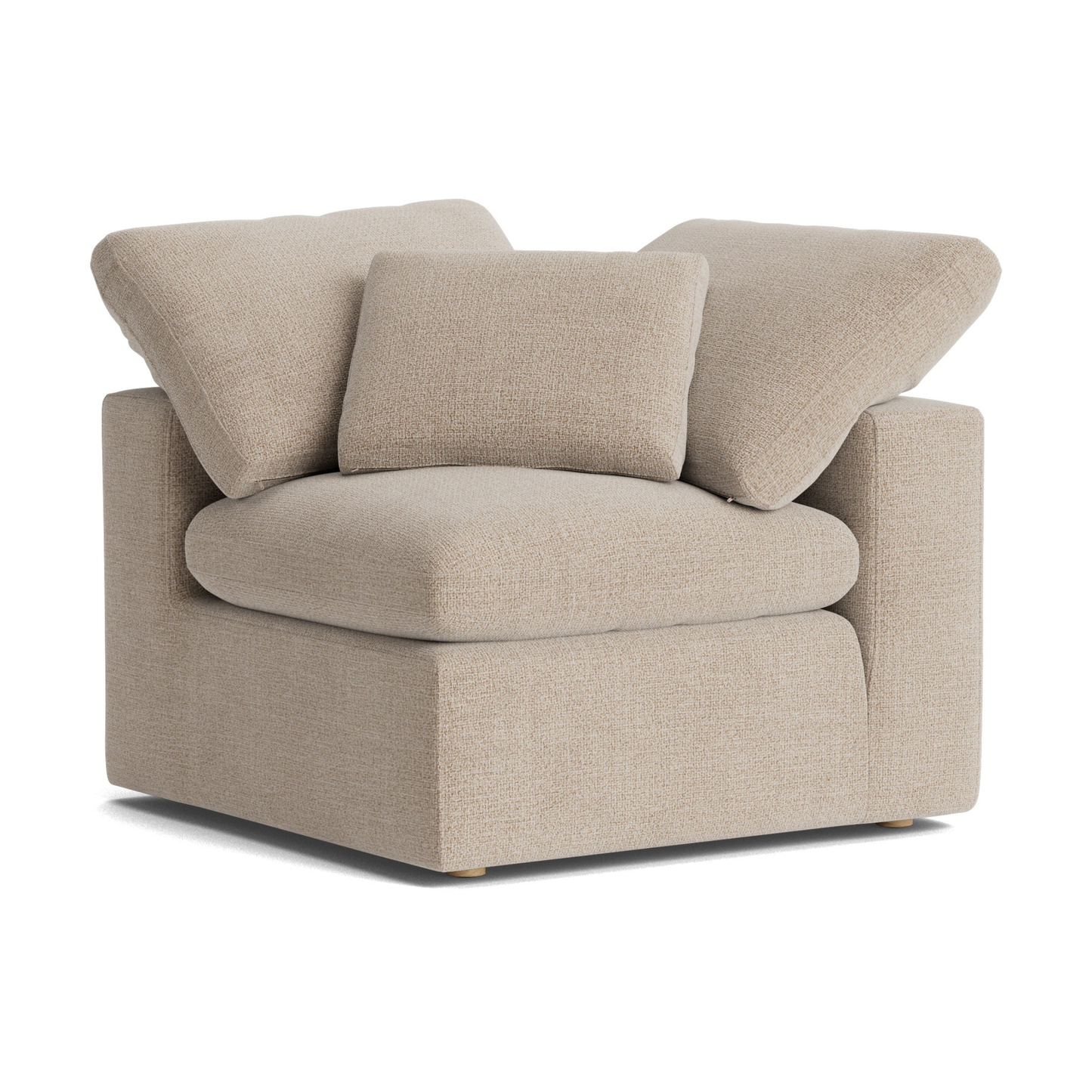 Haven Deep Seat Sectional Sofa, 2 Seater, Beige