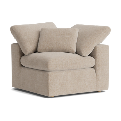 Haven Deep Seat Sectional Sofa, 2 Seater, Beige