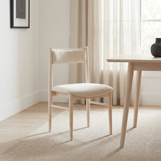 Barley Dining Chair, Whitewashed Ash with Ivory Seat