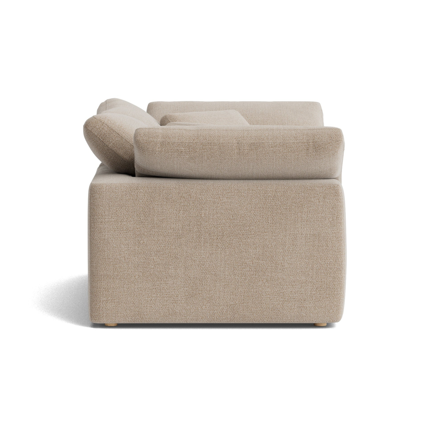 Haven Deep Seat Sectional Sofa, 2 Seater, Beige