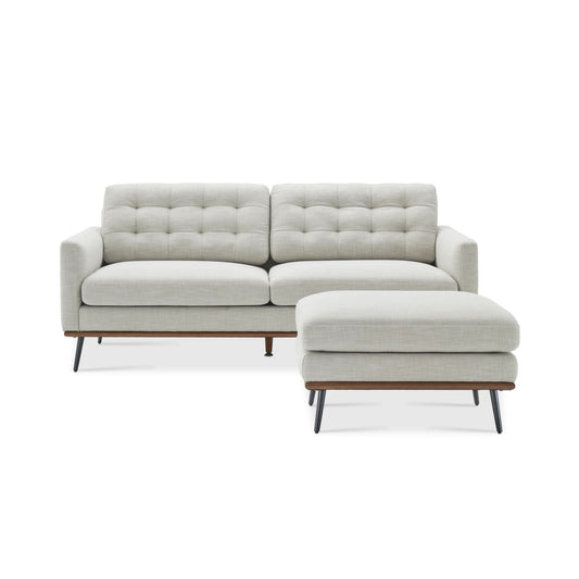 Loft Sofa With Ottoman, 2 Seater, Beige