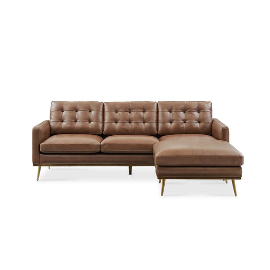 Loft faux leather sectional sofa with chaise

