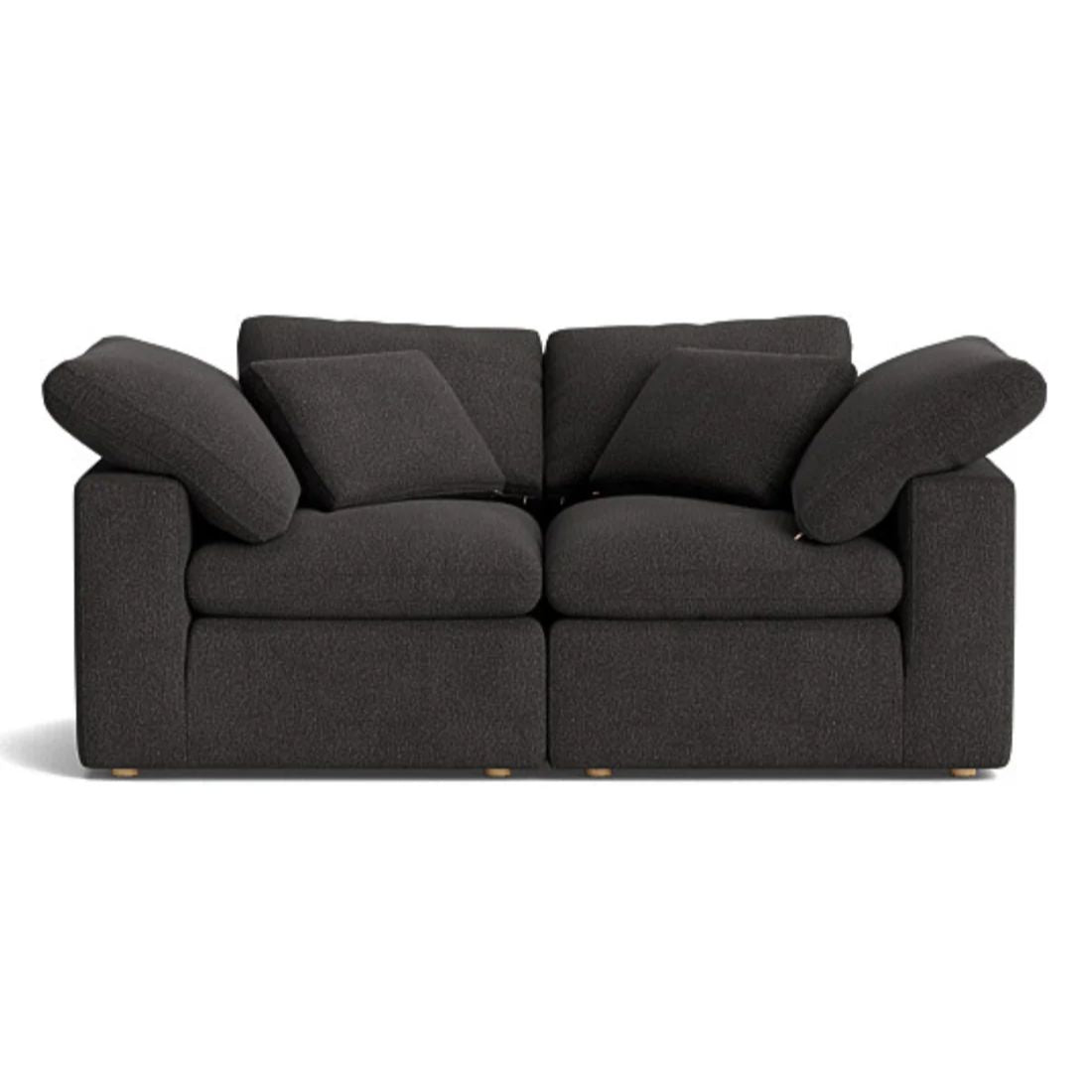 Haven Deep Seat Sectional Sofa, 2 Seater, Gray