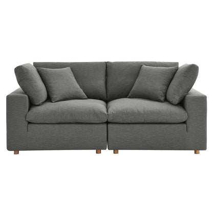 Haven Deep Seat Sectional Sofa, 2 Seater, Gray