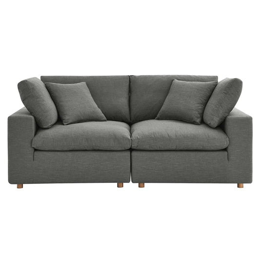Haven Deep Seat Sectional Sofa, 2 Seater, Gray