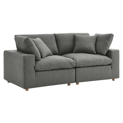 Haven Deep Seat Sectional Sofa, 2 Seater, Gray