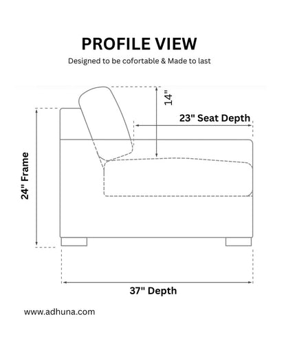 Haven Deep Seat Sectional Sofa, 3 Seater, Beige