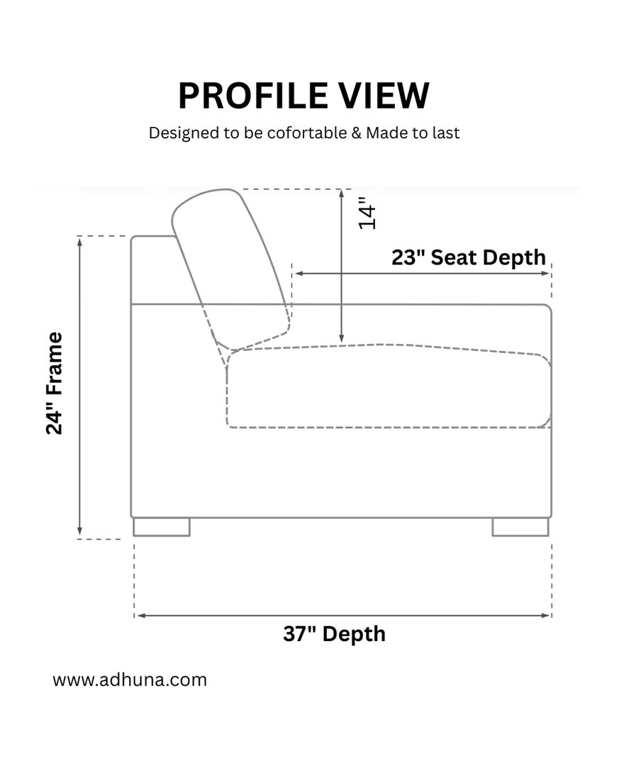 Haven Deep Seat Sectional Sofa, 4 Seater, Beige
