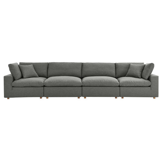 Haven Deep Seat Sectional Sofa, 4 Seater, Gray