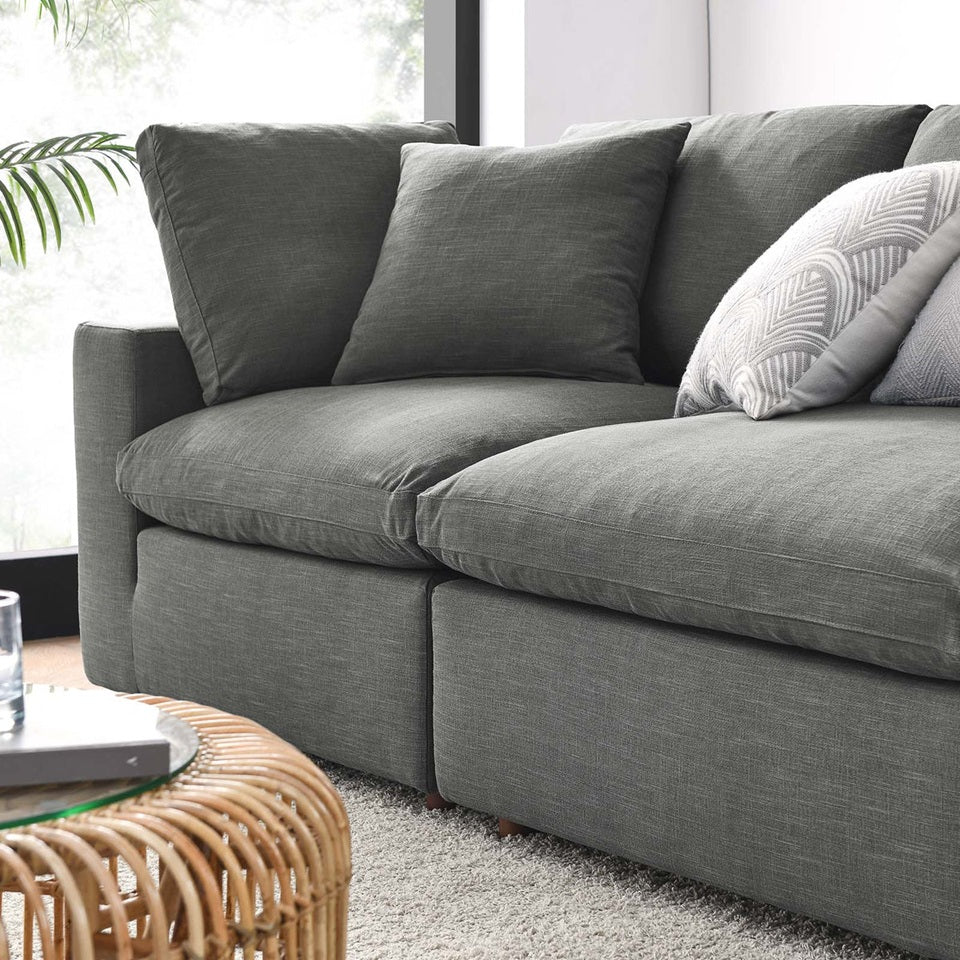 Haven Deep Seat Sectional Sofa, 4 Seater, Gray