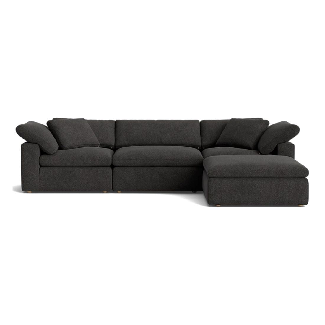 Haven Deep Seat Sectional Sofa With Ottoman, 3 Seater, Gray