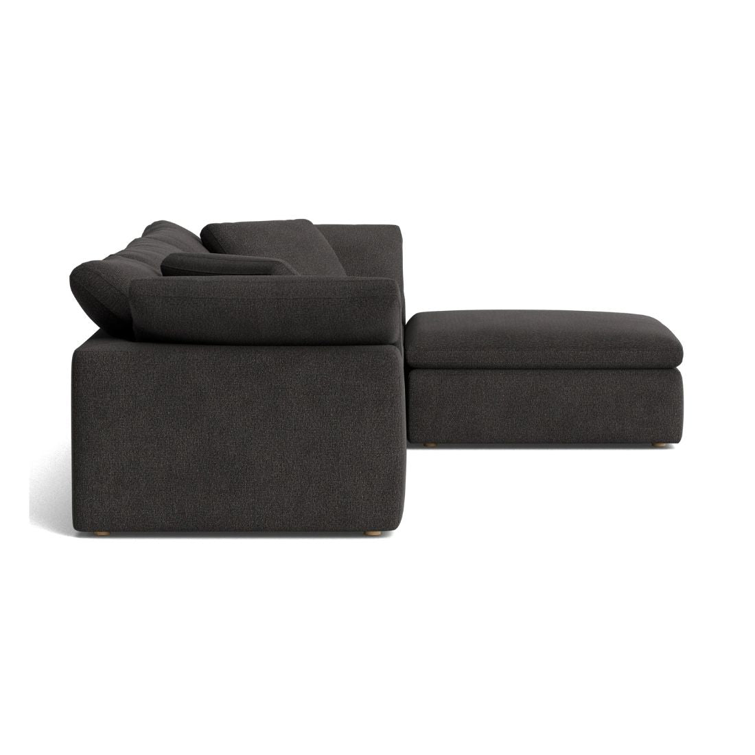 Haven Deep Seat Sectional Sofa With Ottoman, 3 Seater, Gray