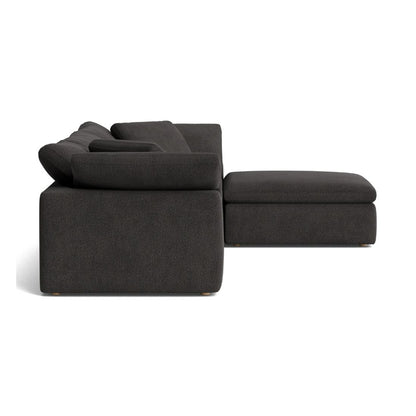 Haven Deep Seat Sectional Sofa With Ottoman, 3 Seater, Gray