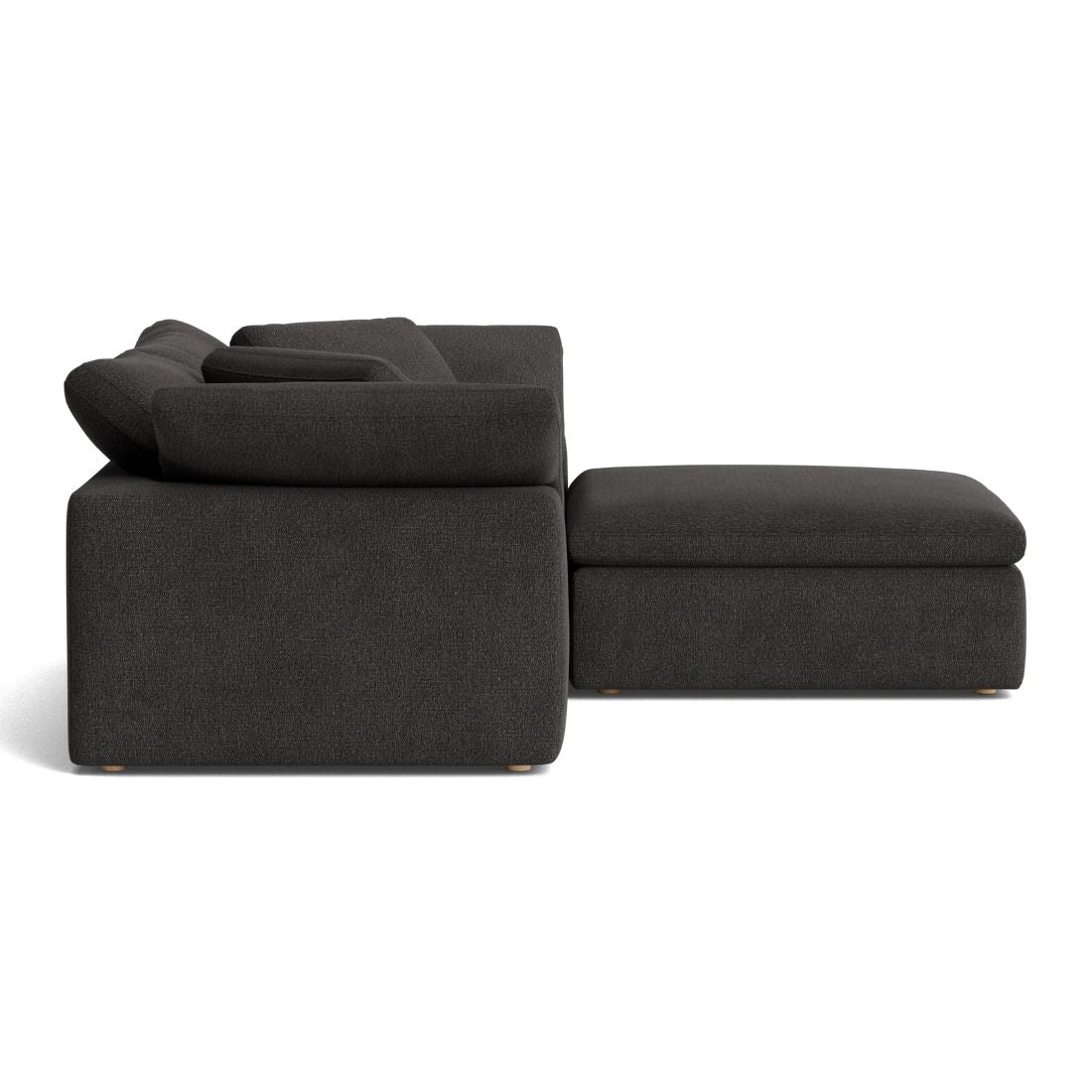 Haven Deep Seat Sectional Sofa With Ottoman, 2 Seater, Gray