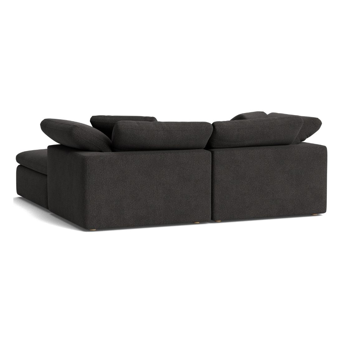 Haven Deep Seat Sectional Sofa With Ottoman, 2 Seater, Gray