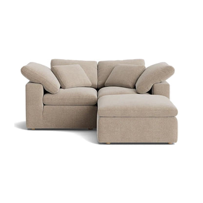 Haven Deep Seat Sectional Sofa With Ottoman, 2 Seater, Beige