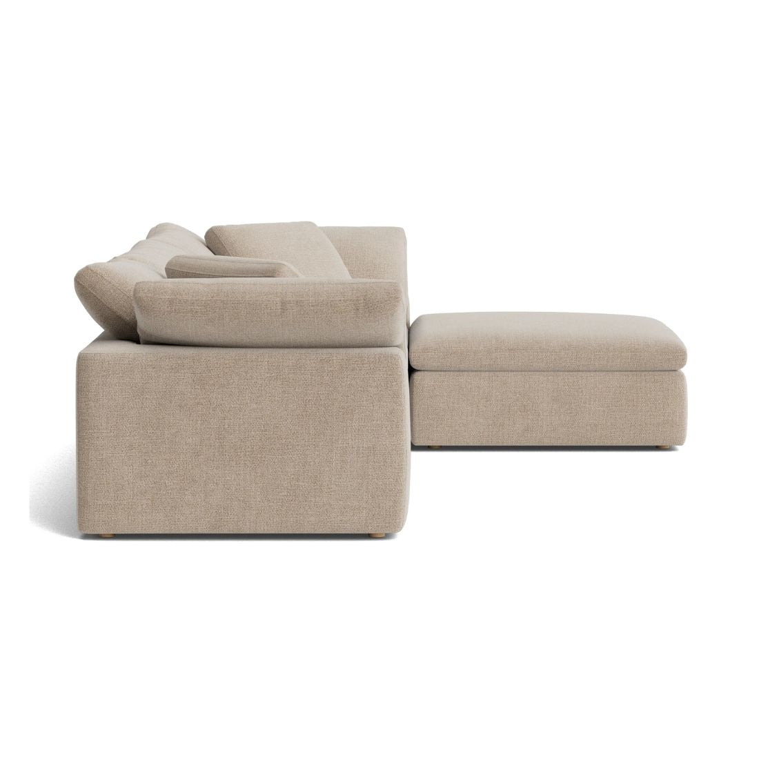 Haven Deep Seat Sectional Sofa With Ottoman, 3 Seater, Beige