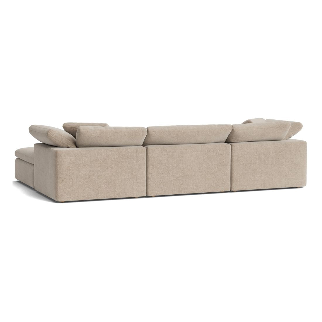 Haven Deep Seat Sectional Sofa With Ottoman, 3 Seater, Beige