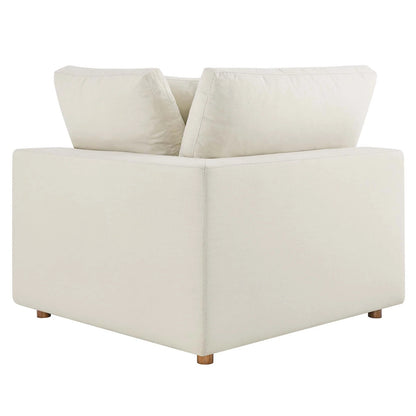 Haven Deep Seat Sectional Sofa With Ottoman, 3 Seater, Beige